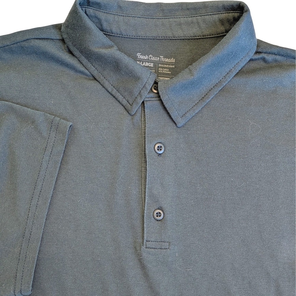 Fresh Clean Threads StrataSoft Mens XL Dark Green Short Sleeve Polo Shirt